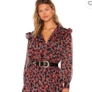 Misa Los Angeles Analeigh Floral button-down blouse size large